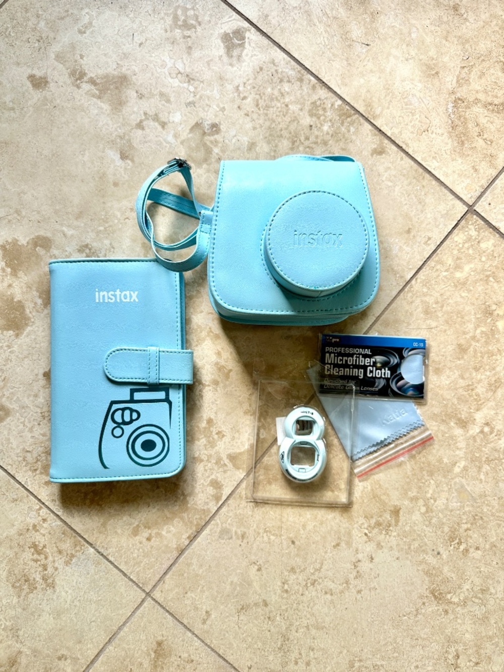 5 for $15 🌸 FUJIFILM | Instax Mini 8/9 Light Blue Camera Case Set